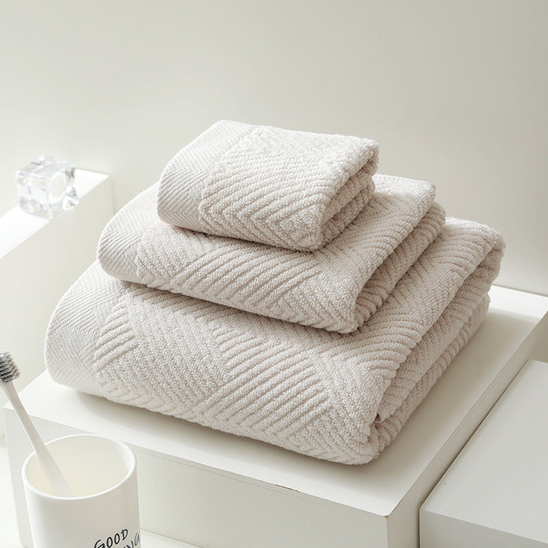 100% Cotton Bath Towel Set 3-Piece White Set of 3