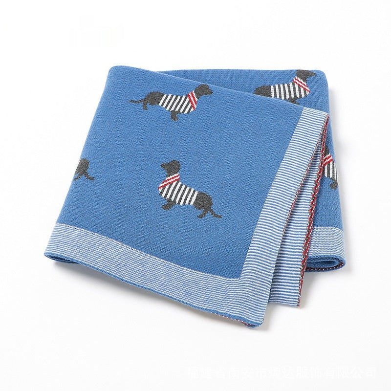 Baby Cotton Dog Blanket 40x30" Blue