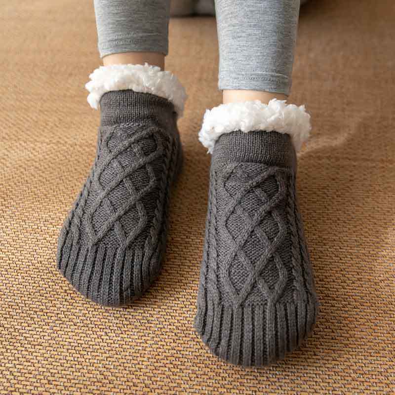Super Warm Thick Fleece Winter Socks Gray