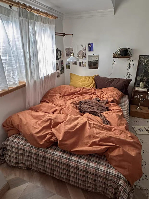 Terracotta Cotton Duvet Cover Set
