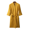 Women's Cotton Bathrobe - Quick-Dry & Absorbent Waffle Weave