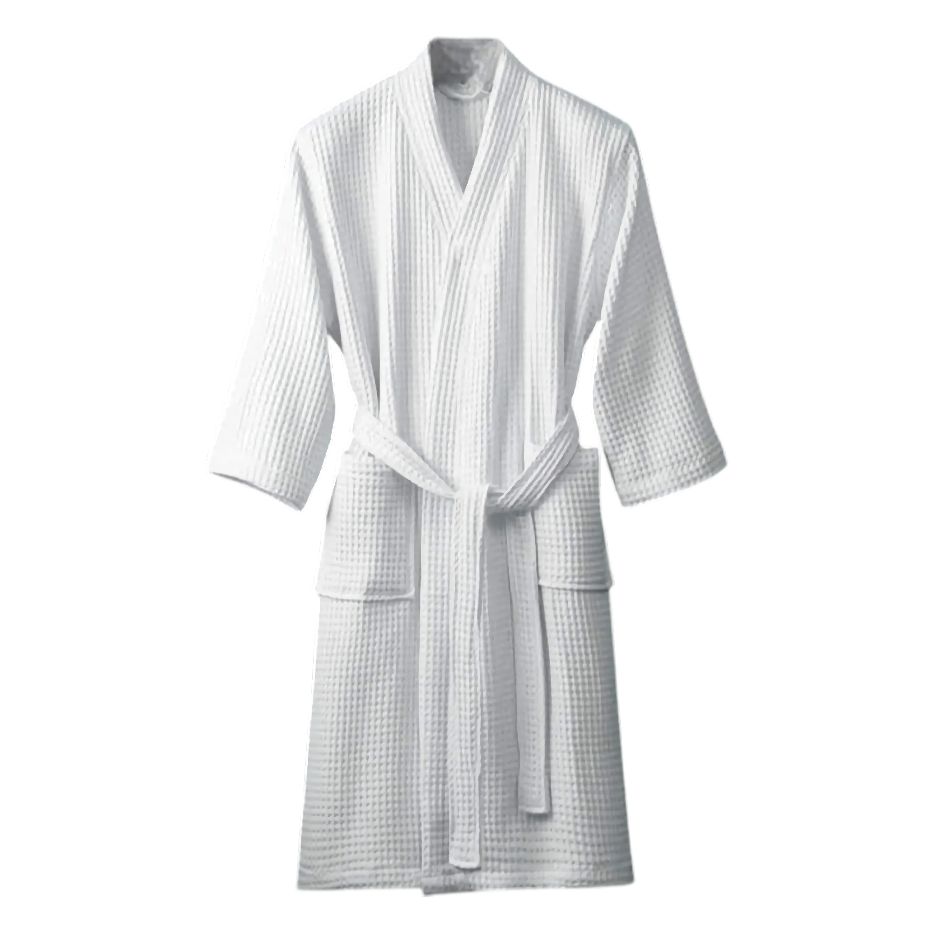 Women's Cotton Bathrobe - Quick-Dry & Absorbent Waffle Weave White
