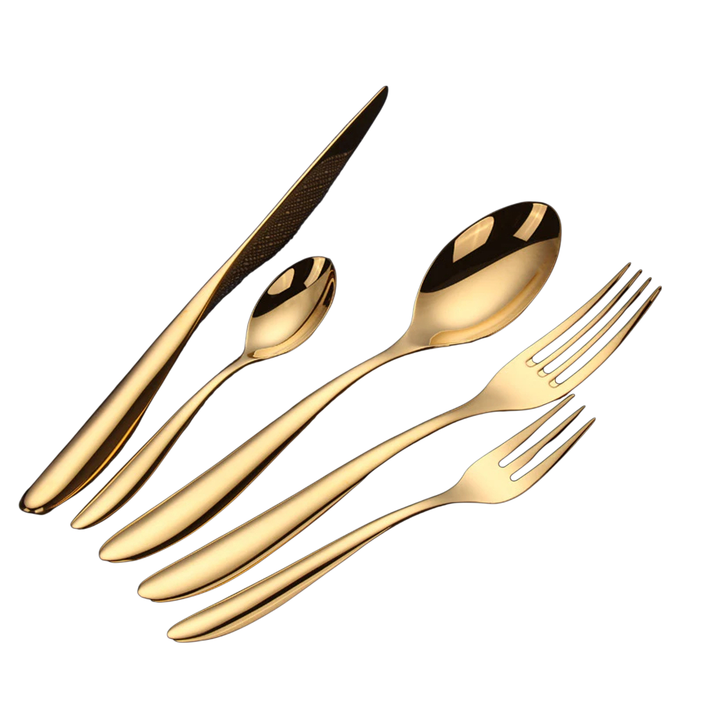 Valente Gold Silverware Set – Brushed Flatware