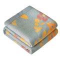 100% Cotton Quilt for Bed - Reversible with Leaf Floral Pattern
