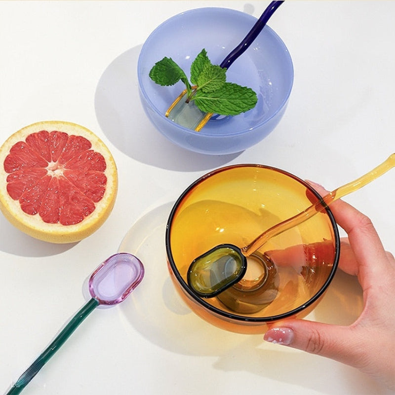 Ela Glass Ice Cream Bowl Coupes & Spoon