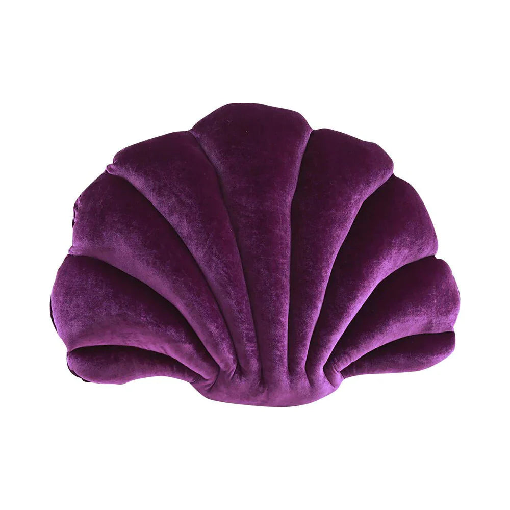 Sea Shell Velvet Throw Pillow Purple