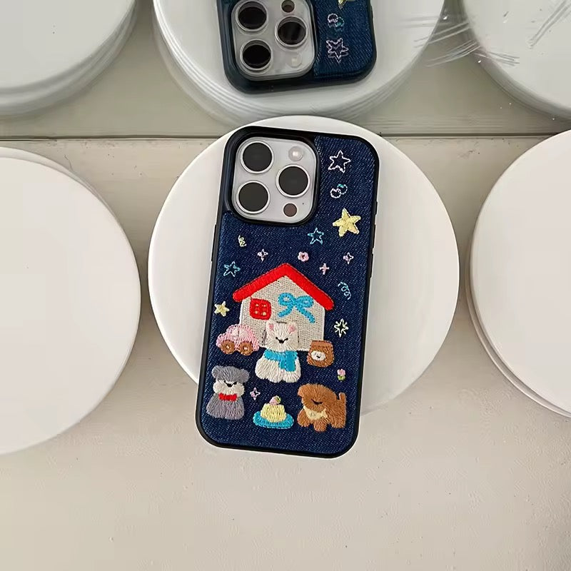 Denim Puppy iPhone Case