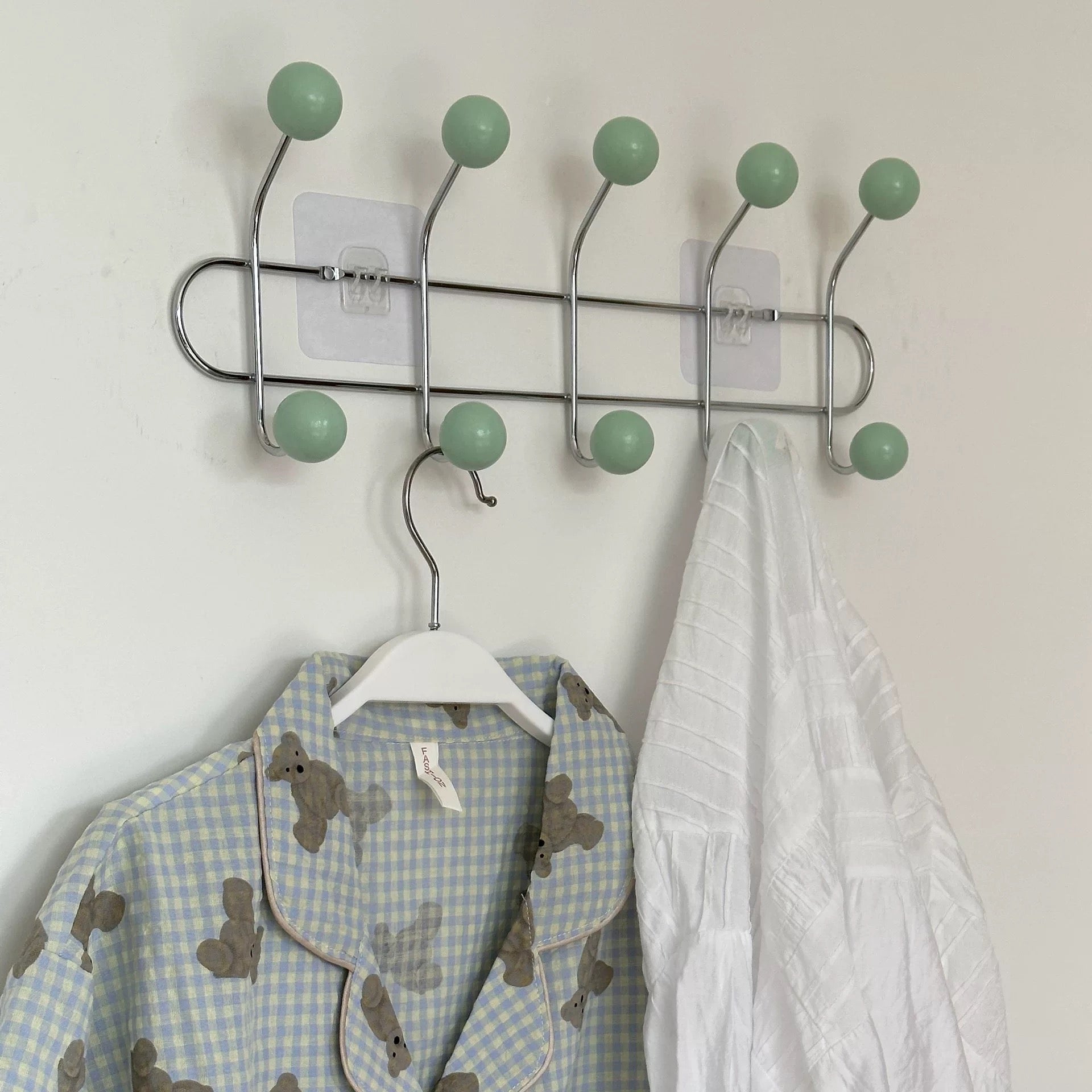 Retro Wall Mounted Coat Rack Green M: 41 x 15 cm (16 x 5.9 in)