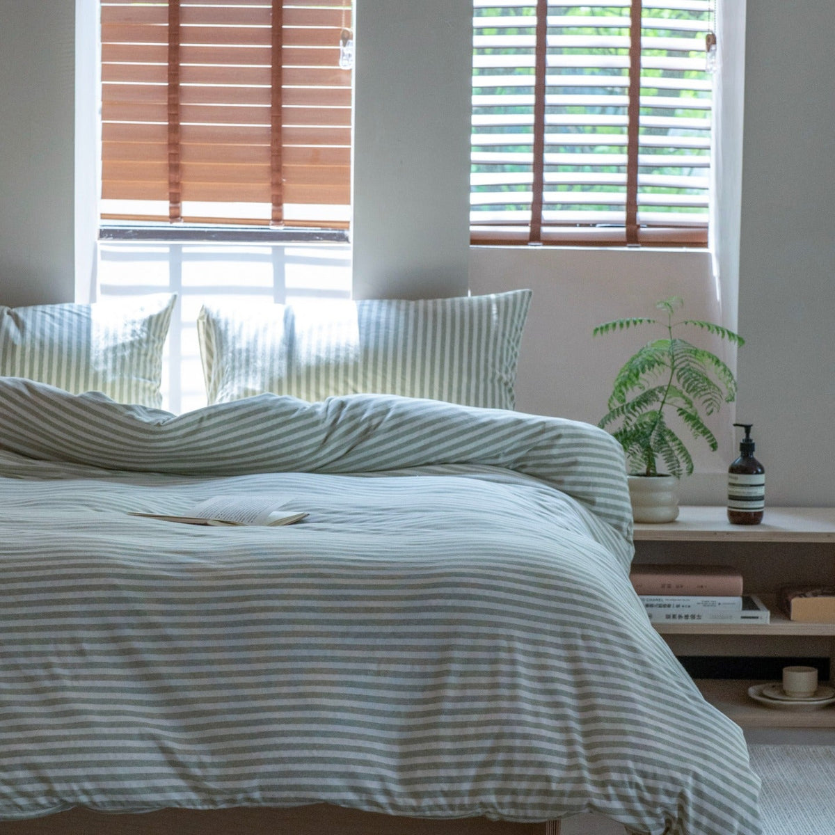 Everyday Stripe Cotton Jersey Bedding Set