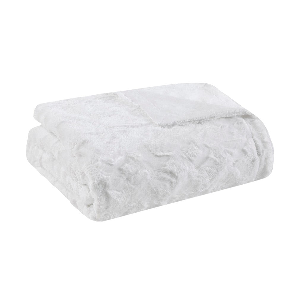 Zuri Oversized Faux Fur Throw 60x70" White