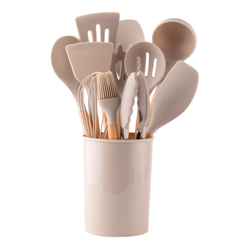 12-Piece Silicone Spatula Set Khaki