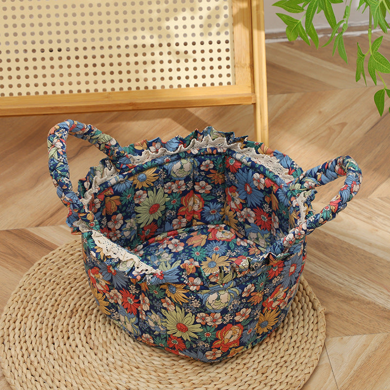 Baby Girls Fabric Flower Basket Midnight Garden