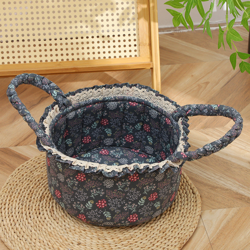 Baby Girls Fabric Flower Basket Twilight Bloom