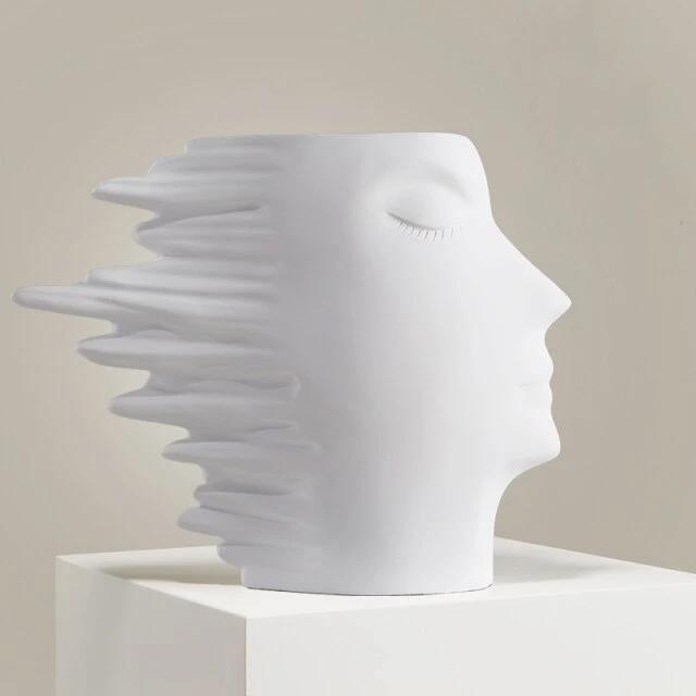Windswept Faces Vase White