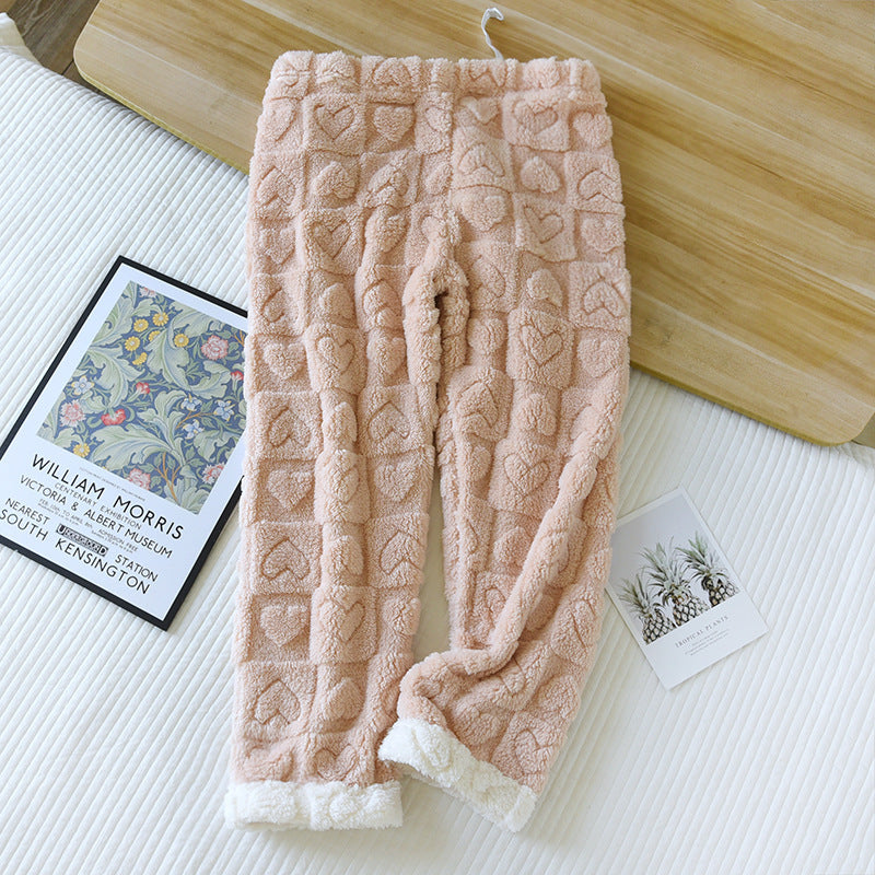 Cozy Fleece Maternity Pajama Pants Pink