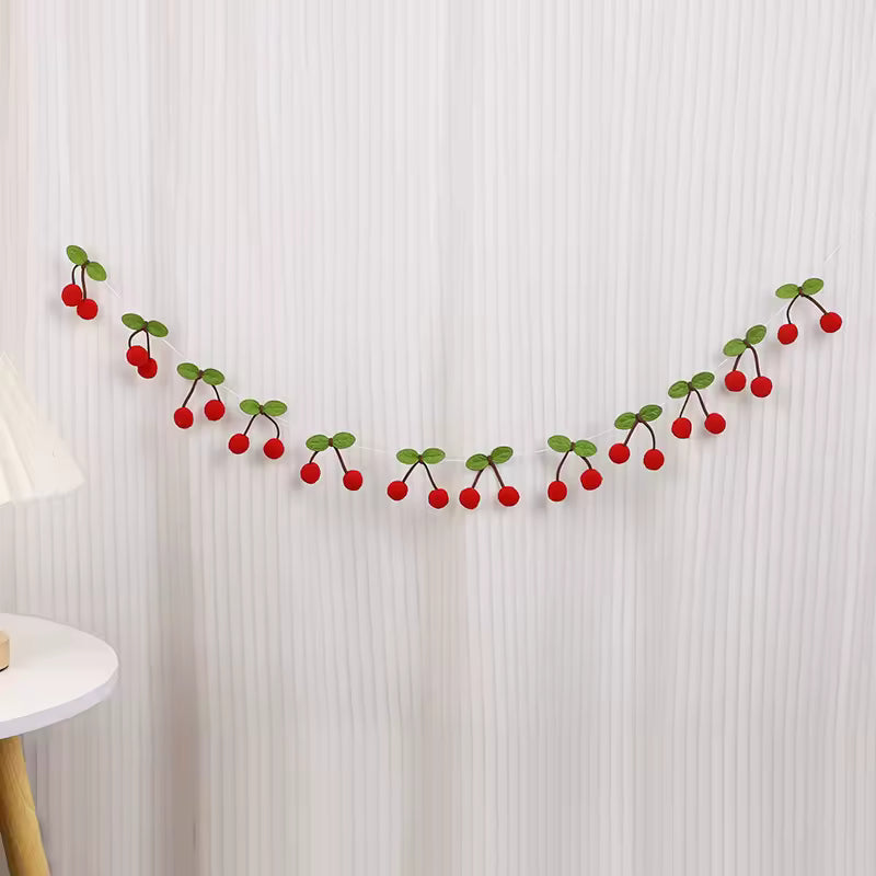 Cute Cherry Pom Pom Garland