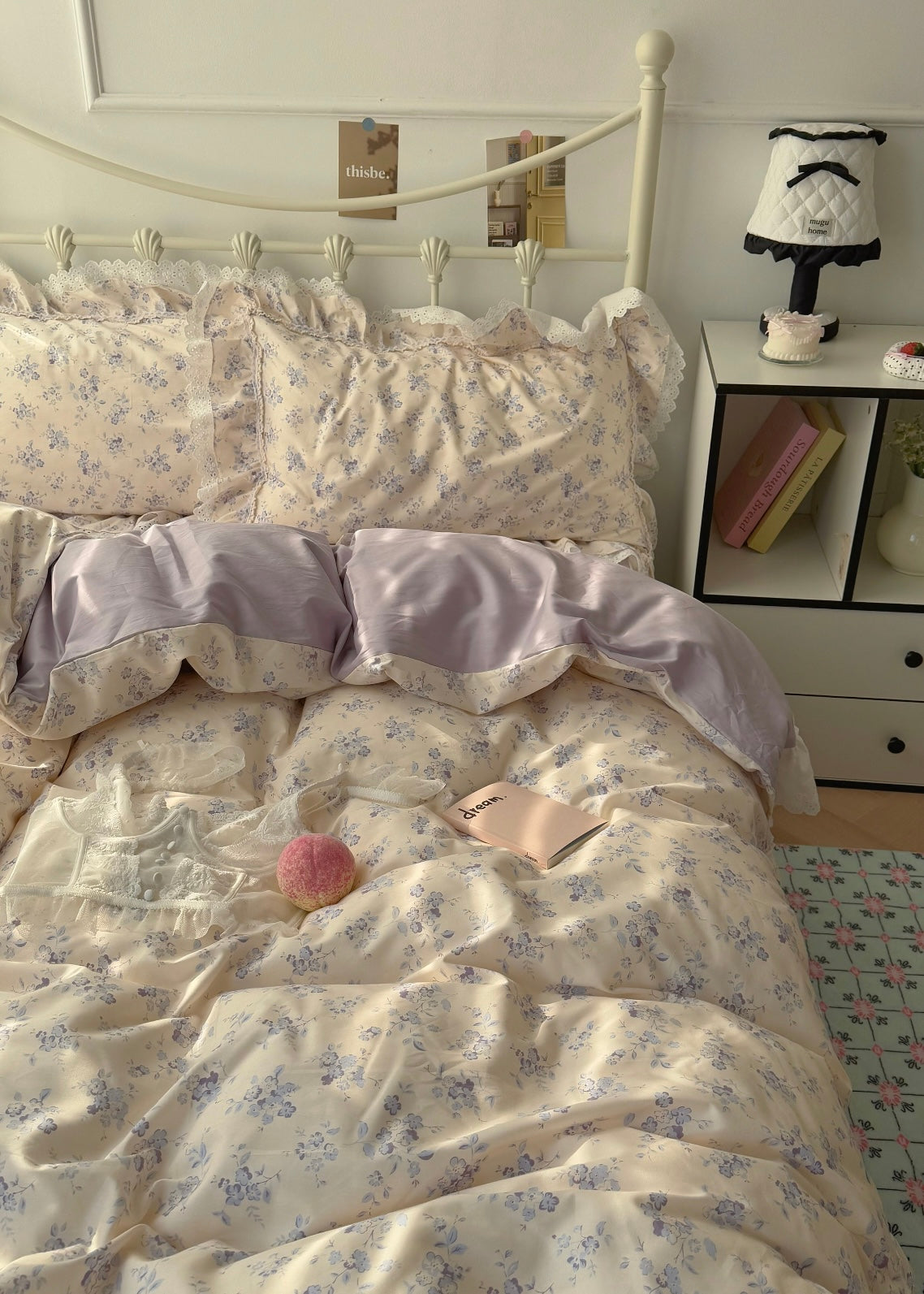 French Lace Floral Cotton Bedding Set