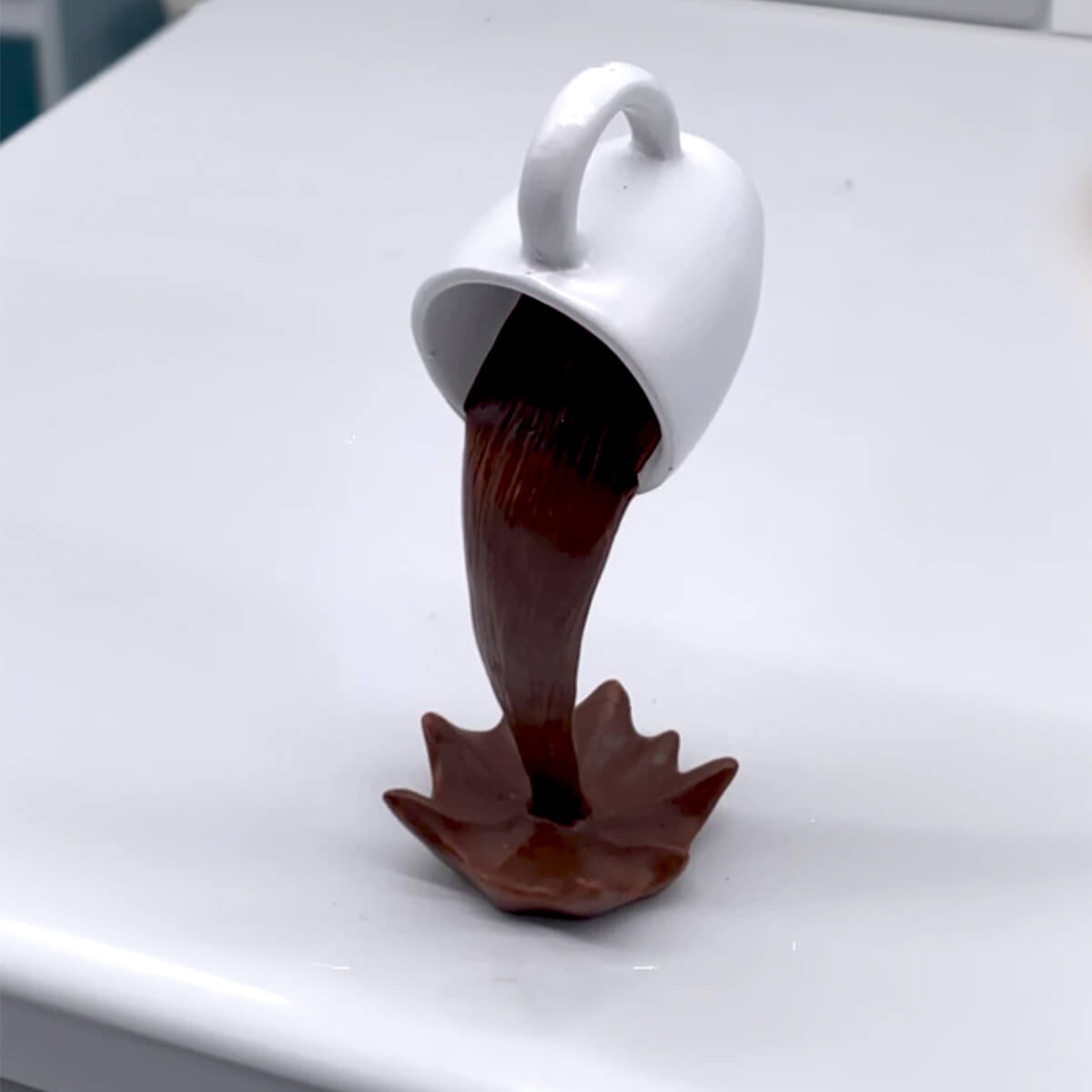 Floating Spilling Coffee Cup Brown