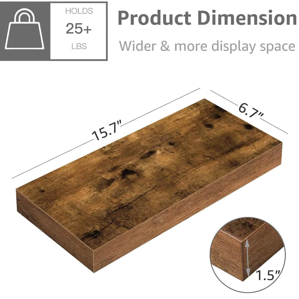 Rustic Floating Wall Shelf