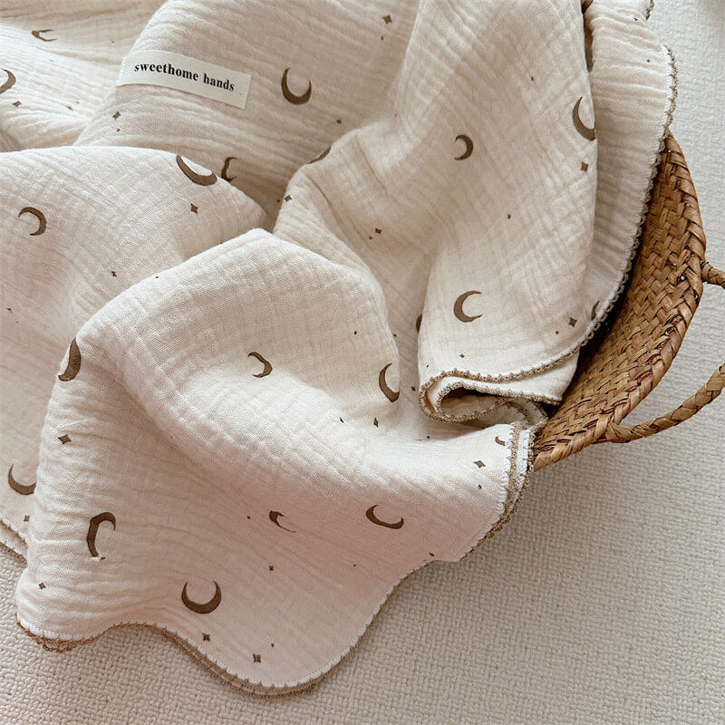 Moon & Star Muslin Toddler Blanket and Pillow Set
