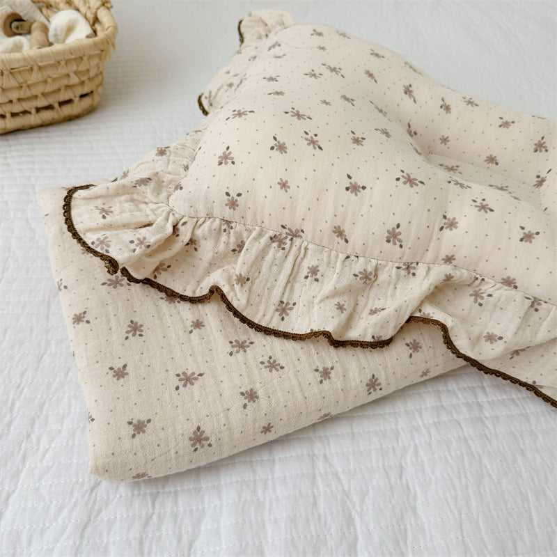 Cotton Muslin Baby Blanket Set – Floral Print Collection Chrysanthemum