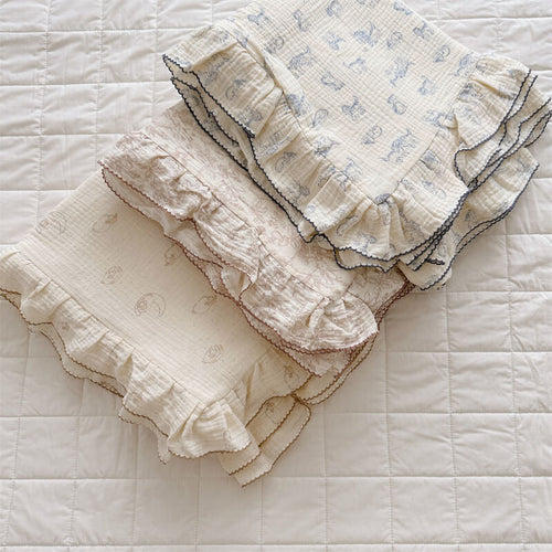 Animal Theme Ruffle Duvet Cover Set – Cotton Muslin