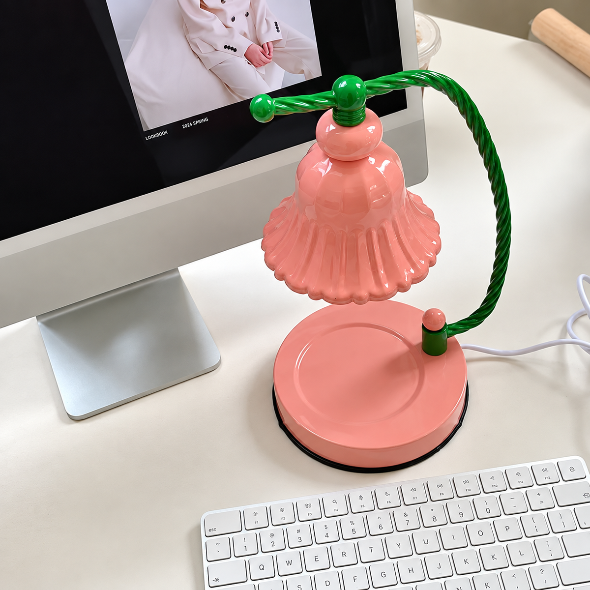 Pink Flower Candle Warmer Lamp