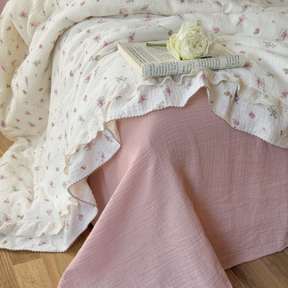 Floral Cotton Comforter – Ruffled Thin Quilt