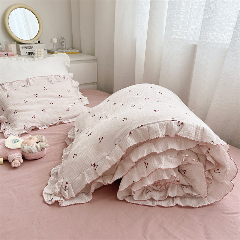 Cherry Duvet Cover Set – Ruffled Cotton Muslin