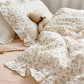 Vintage Ruffle Duvet Cover Set – Camellia Floral Muslin