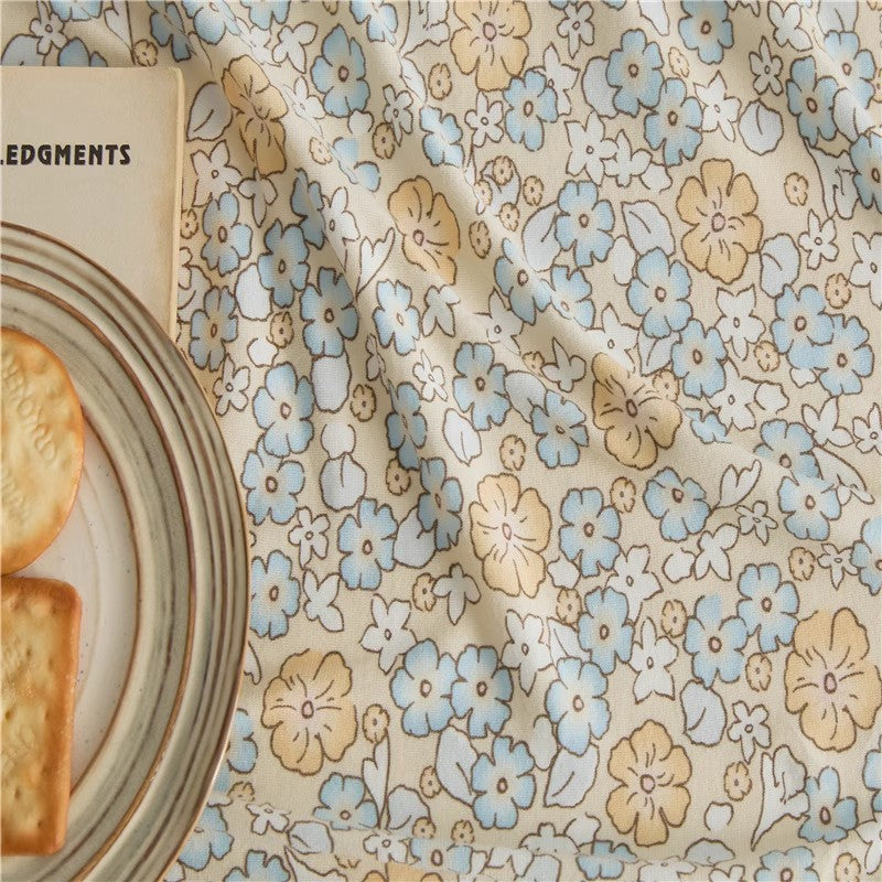 Cotton Floral Fitted Sheet White Champaca