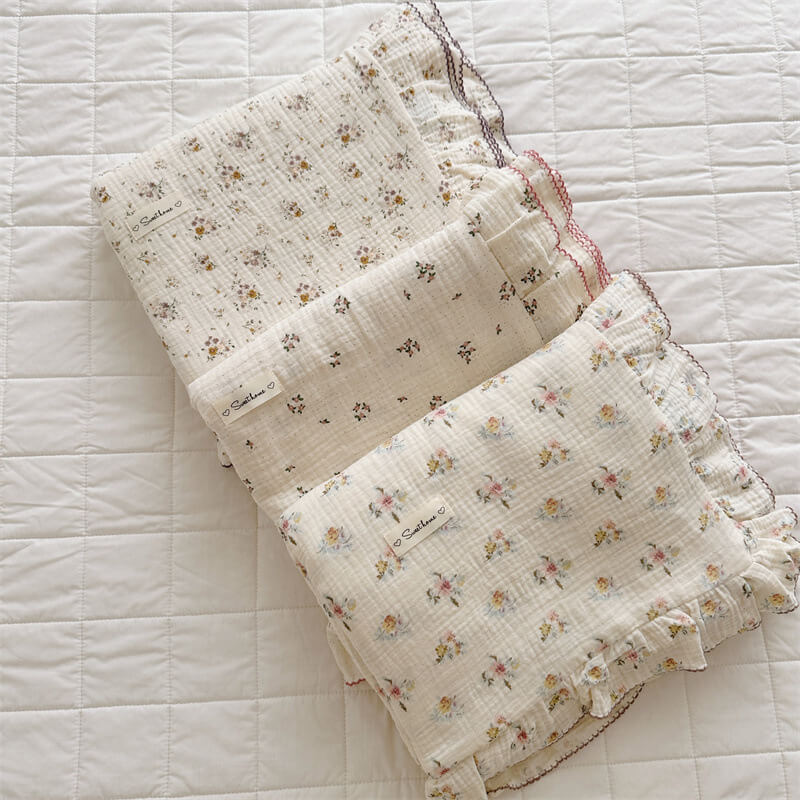 Cotton Floral Bedding Set for Girls – Ruffled Muslin