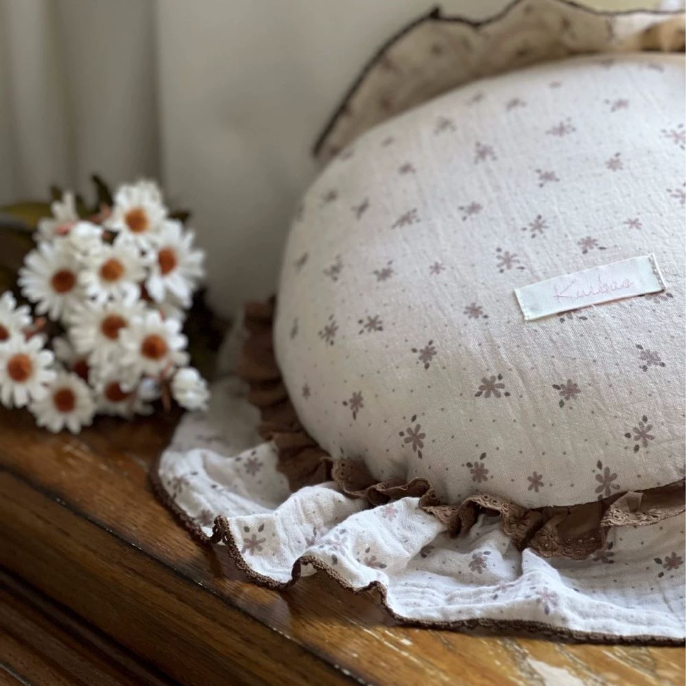 Round Ruffle Decorative Pillow Chrysanthemum