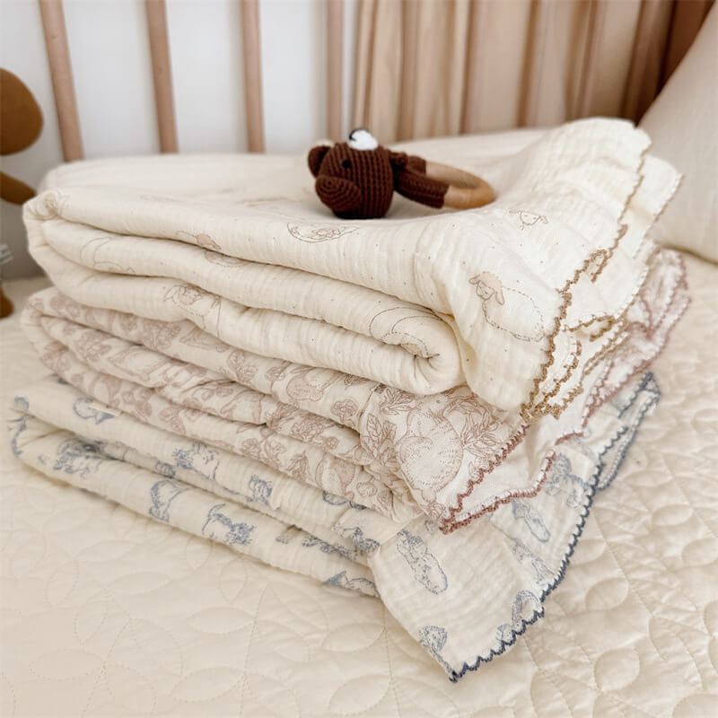 Animal Theme Ruffle Duvet Cover Set – Cotton Muslin