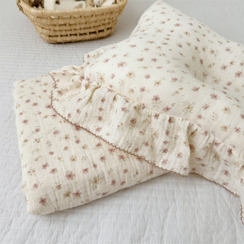 Cotton Muslin Baby Blanket Set – Floral Print Collection Paeonia Lactiflora