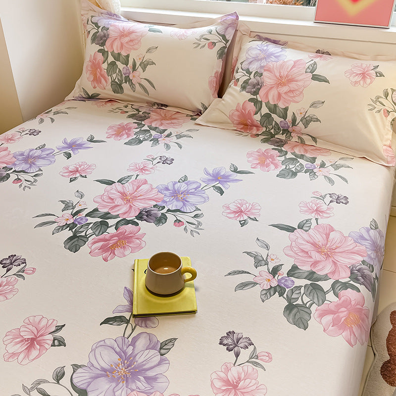 Floral Fitted Bed Sheets Rosa Chinensis