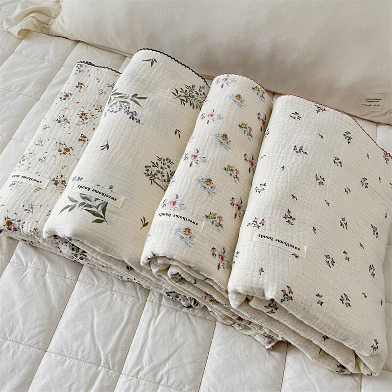 Cotton Muslin Baby Blanket Set – Assorted Retro Patterns