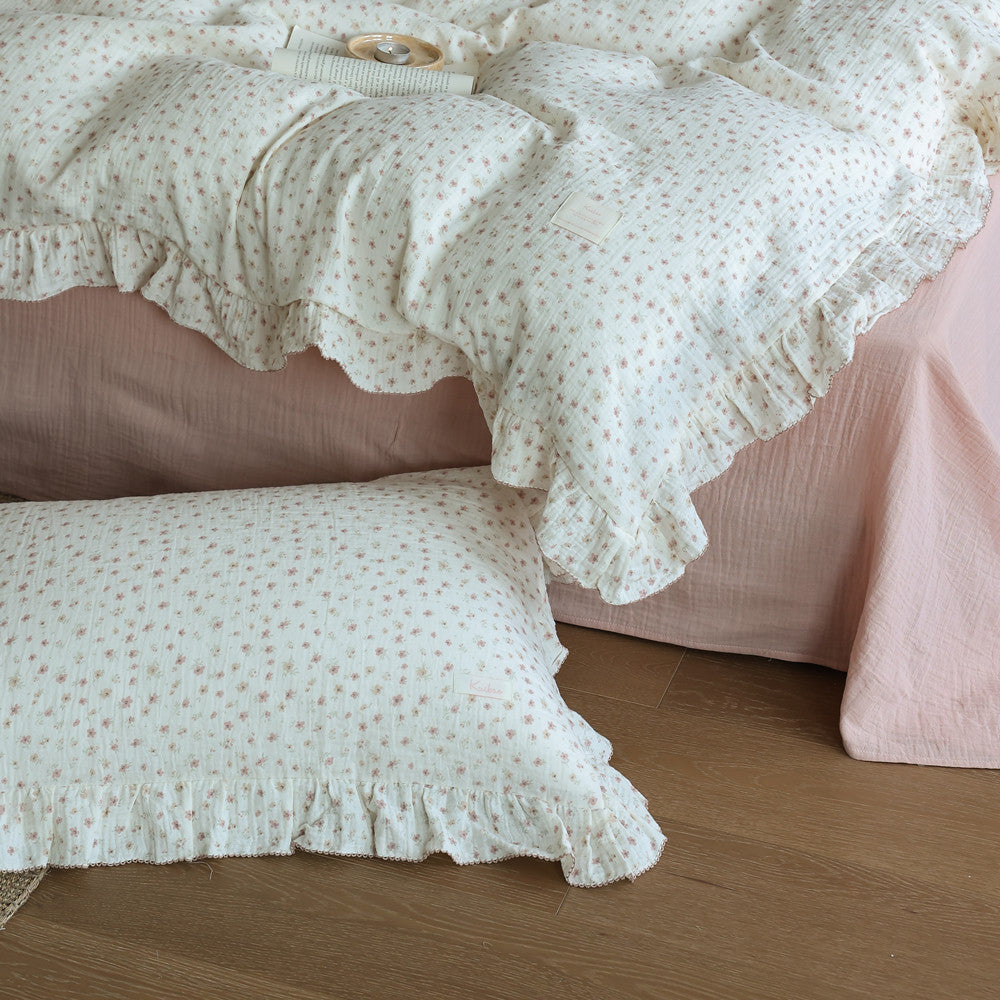 Ditsy Floral Duvet Cover Set – Ruffled Cotton Muslin