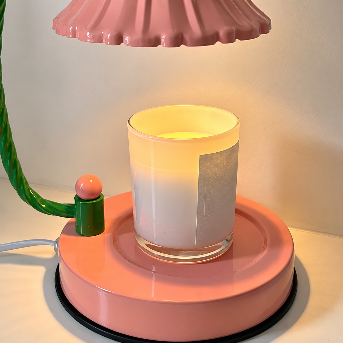 Pink Flower Candle Warmer Lamp