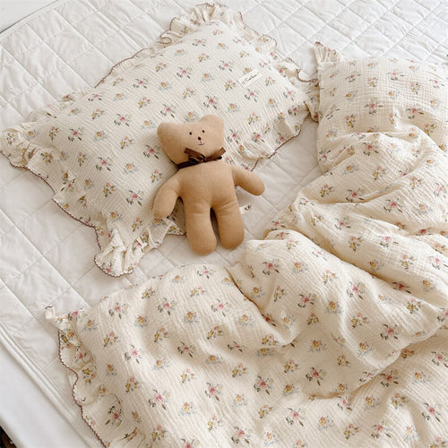 Azalea Floral Duvet Cover Set – Ruffled Cotton Muslin