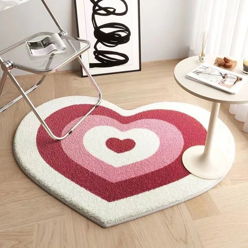 Peach Cute Heart Carpet 3