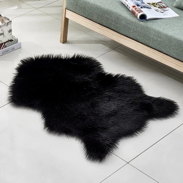 Fluffy Rug Black