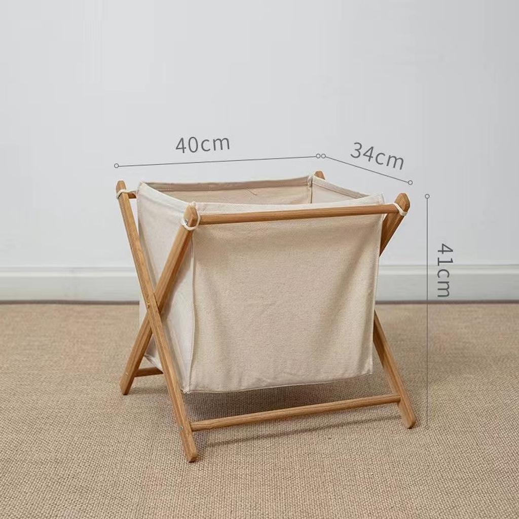 Foldable Cotton Canvas Household Laundry Hamper