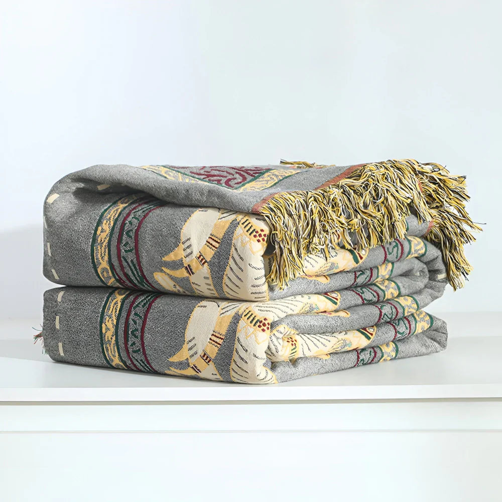 Elephant Reversible Throw Blanket Couch Cover