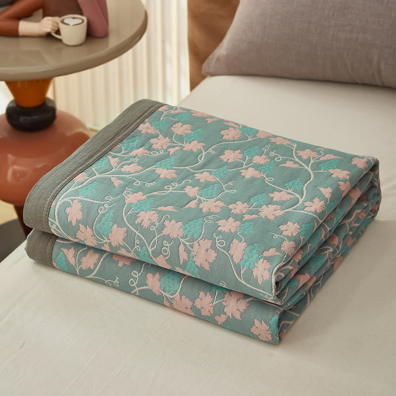 Vine Leaf Cotton Reversible Quilt
