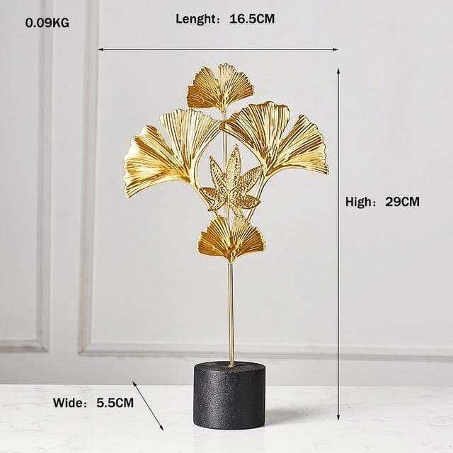 Leaf Decor Sculpture Figurines Ginkgo Biloba - Small