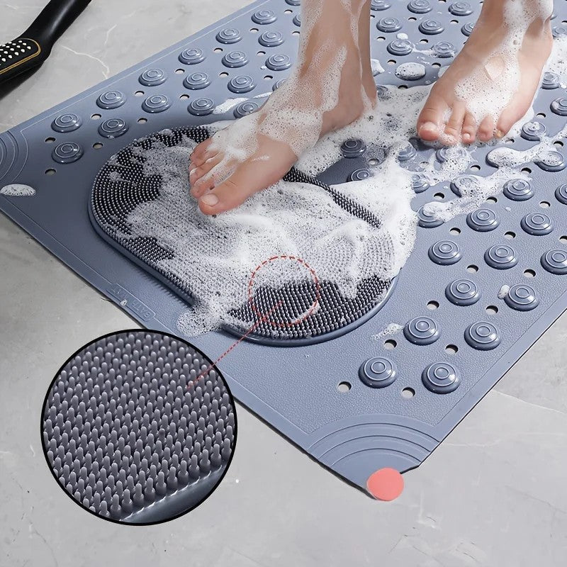 Non-Slip Bath Mat - Shower Mat with Foot Scrubber