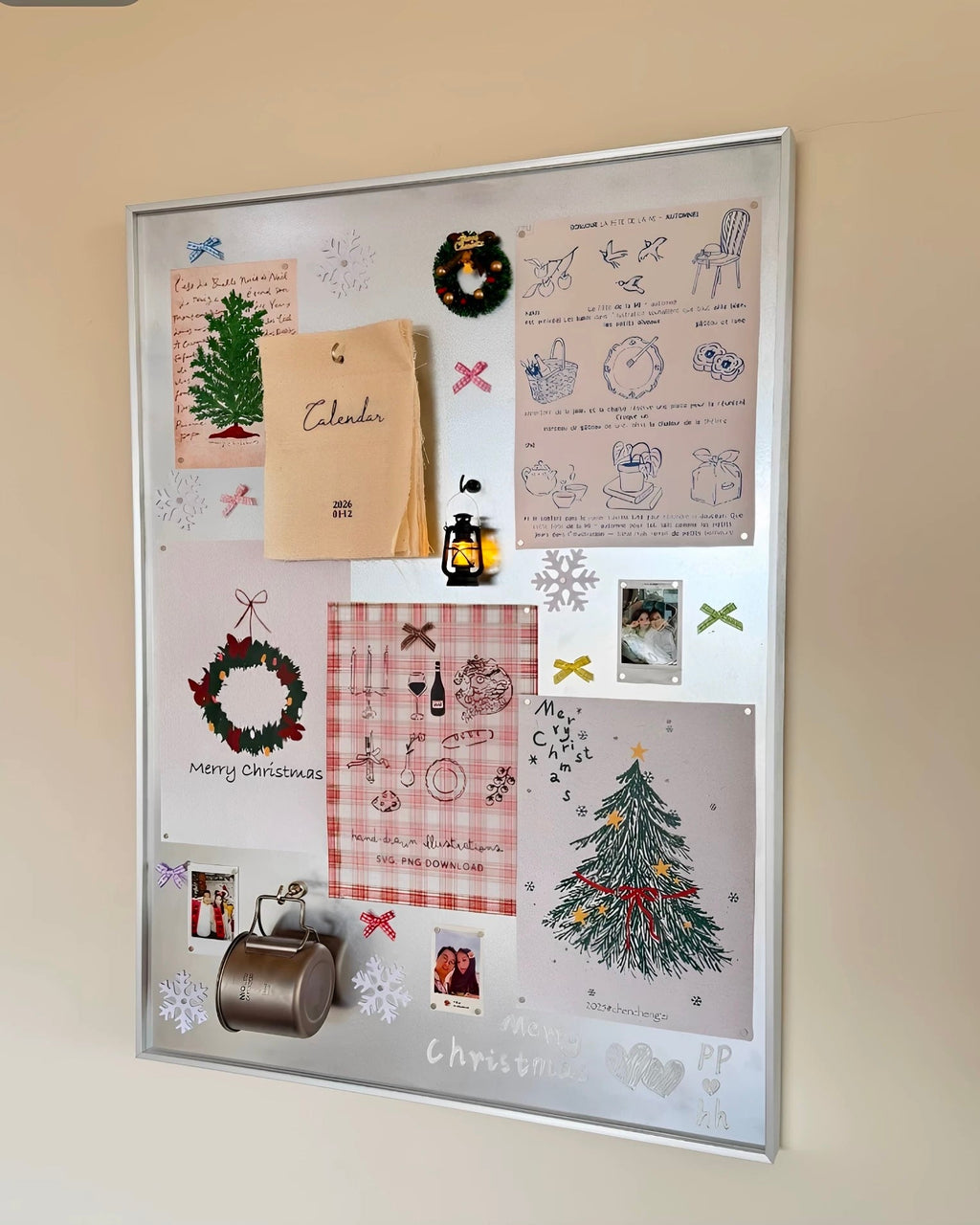 Framed Magnetic Memo Board