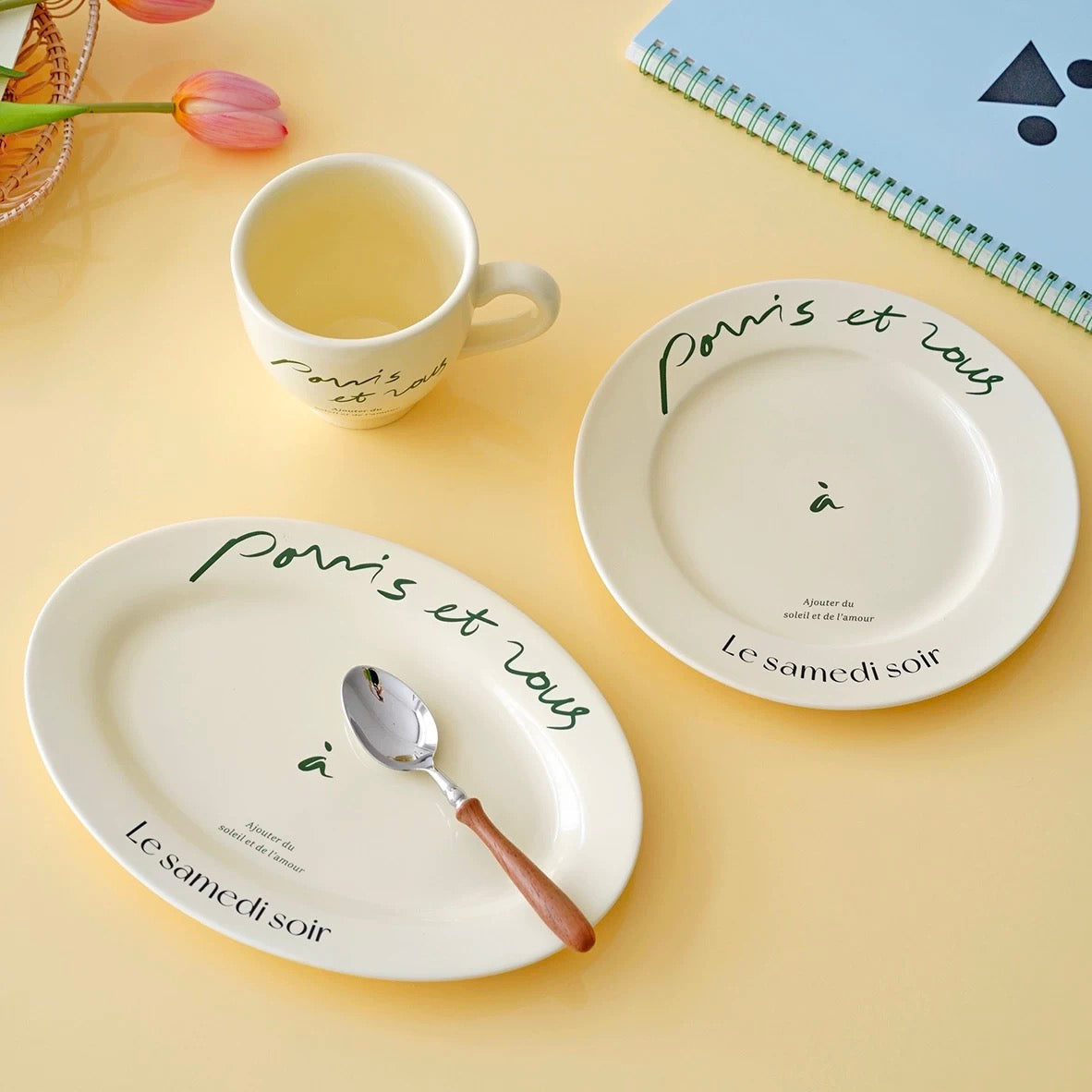French Bistro Plates and Mugs