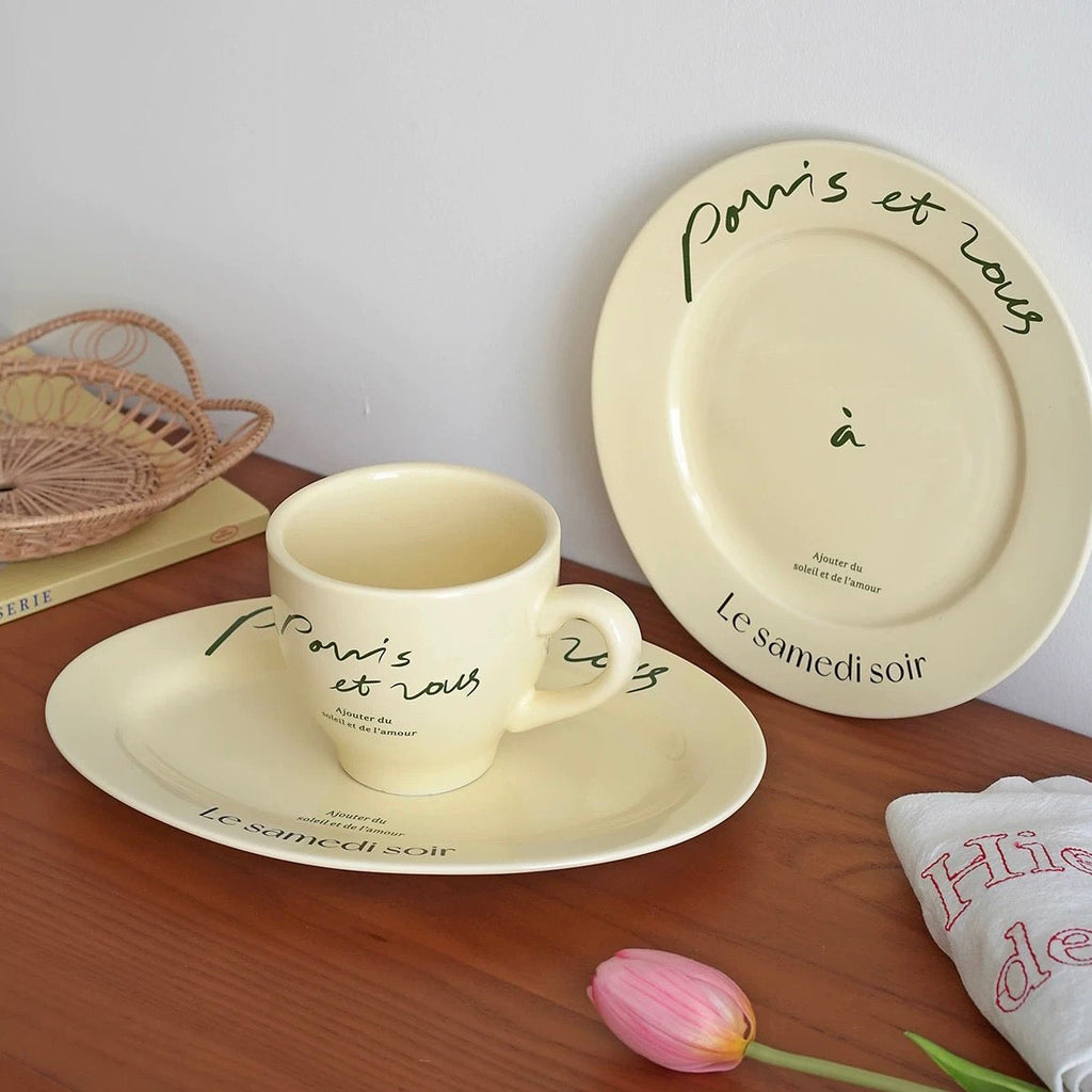 French Bistro Plates and Mugs
